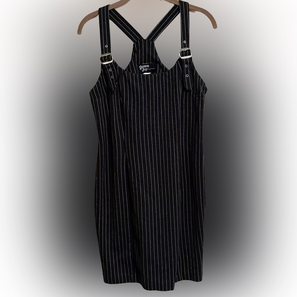 Black Pinstripe Mini Dress